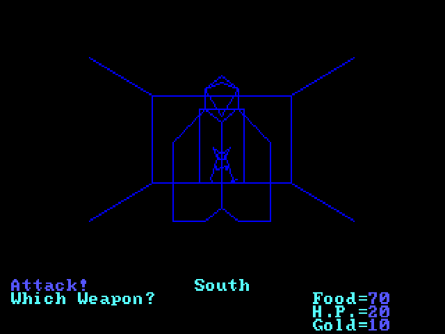 Which Weapon?と聞かれている画面。盗賊とジャイアントラット